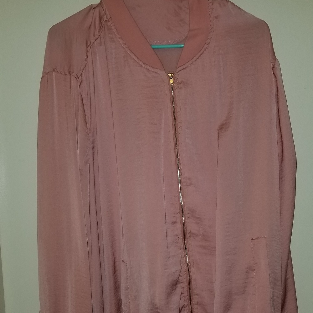 Pink Satin Bomber